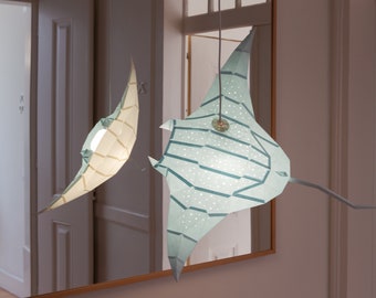 Manta Ray - DIY Pendant Paperlamp ( pre-cut papercraft kit )