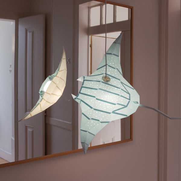 Manta Ray - Lampe à papier pendentif DIY (kit papier prédécoupé)