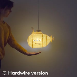 Sottomarino - Lampada a sospensione fai da te in carta / Versione cablata a soffitto