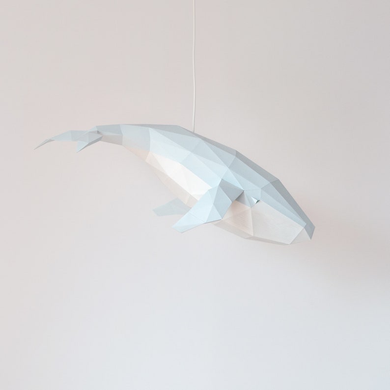 Humpback Whale DIY Pendant Paperlamp pre-cut papercraft kit 画像 4