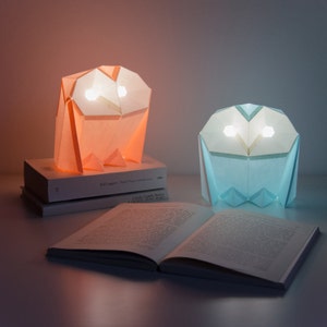 Barn Owl - Two DIY Paperlamps ( pre-cut papercraft kit )