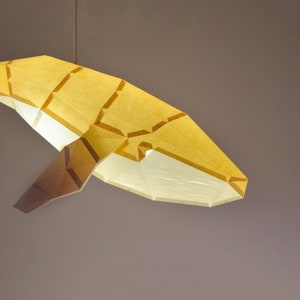 Humpback Whale DIY Pendant Paperlamp pre-cut papercraft kit Sandy Beige