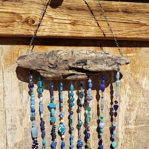 Custom Driftwood, Driftwood Sign, Beaded Driftwood Sign, Driftwood Wall Hanger, Driftwood Wall Art, Driftwood Sign With Chain