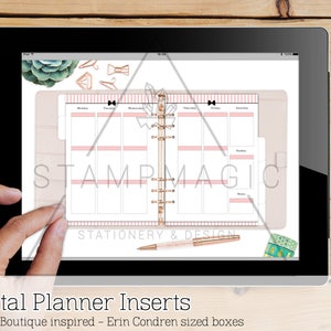 French Boutique Digital Planner Inserts - WO2P - Vertical - Erin Condren Style