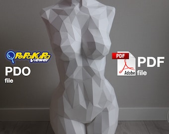 Venus Skulptur DIY Model niedrige Polygon .pdo .pdf .svg