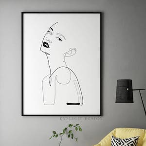 Printable Beauty Drawing Female Face Illustration Single - Etsy