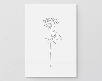 Rose Drawing Etsy Rose Drawing Etsy