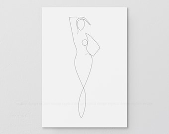 Abstract Naked Female Figure Printable Minimalist Body Art | Etsy