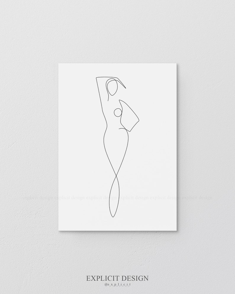 continuous line figure drawing