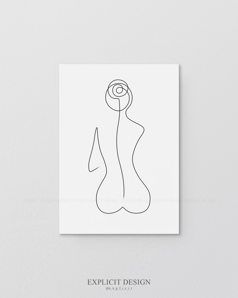Minimalist Female Form Line Art Print (digital Download) - Etsy