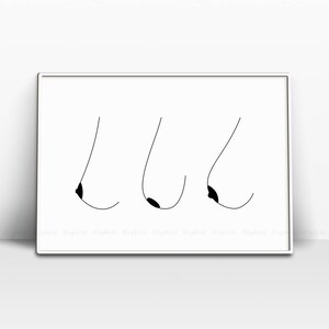 Minimalist Boobies Line Art Print (digital Download) - Etsy