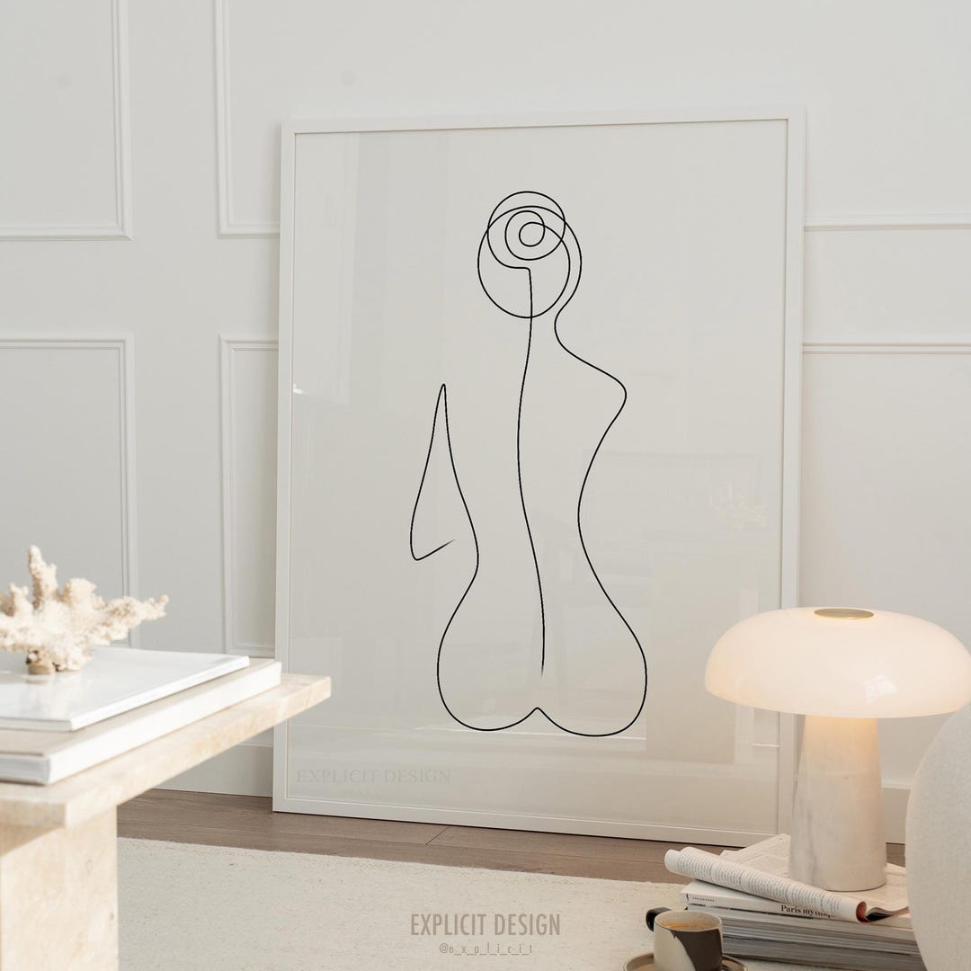 Minimalist Female Form Line Art Print (digital Download) - Etsy