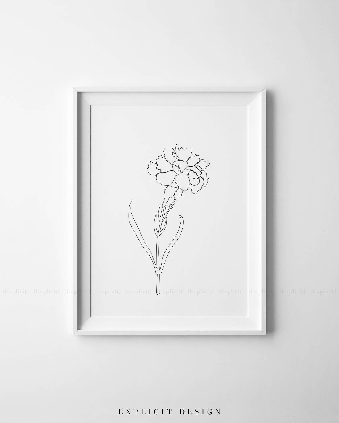 Nelken Blume Druckbare Abstrakte Minimalistische Kunst Dunne Etsy