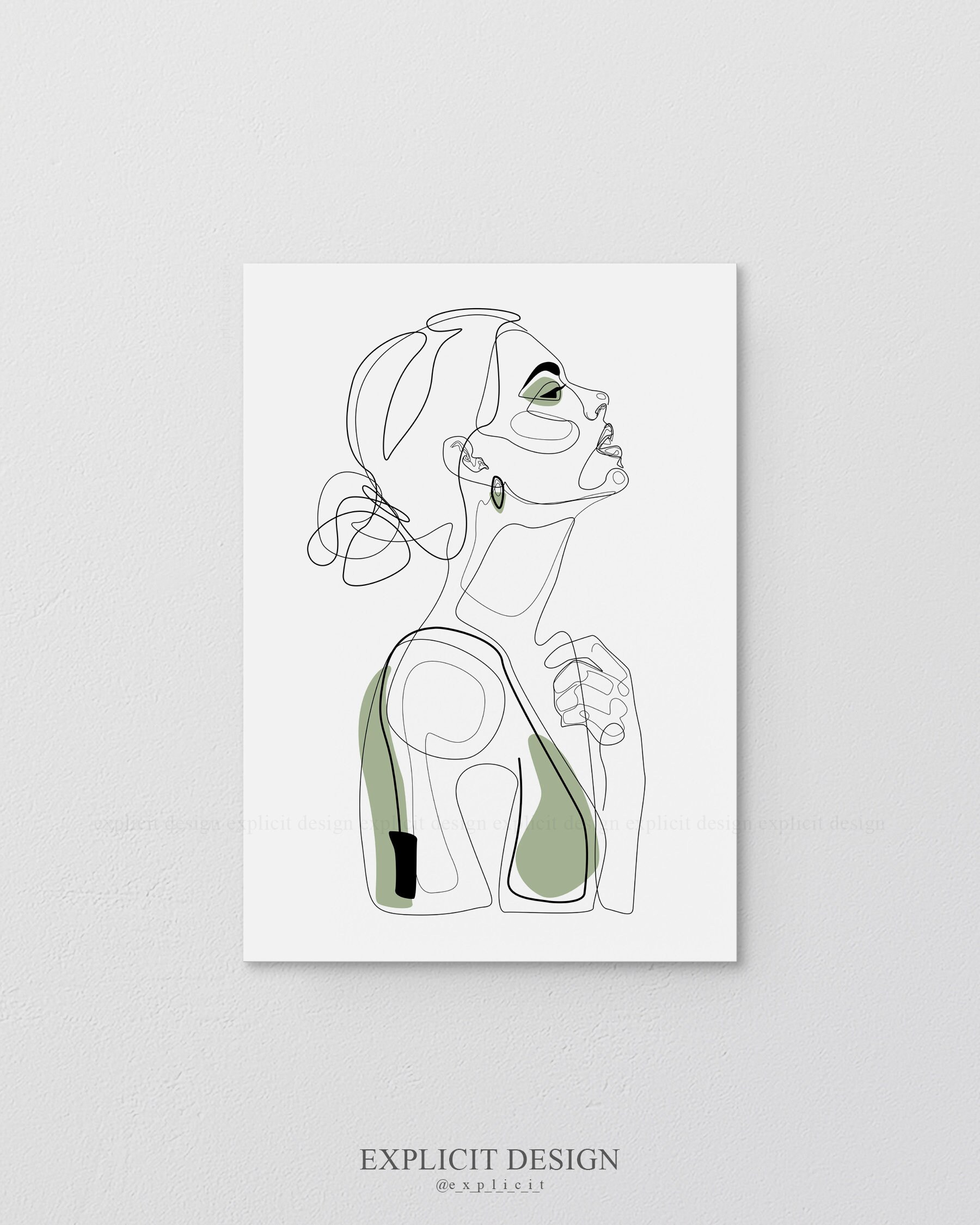 Drawing & Illustration Charcoal Portrait with abstract lines Art ...