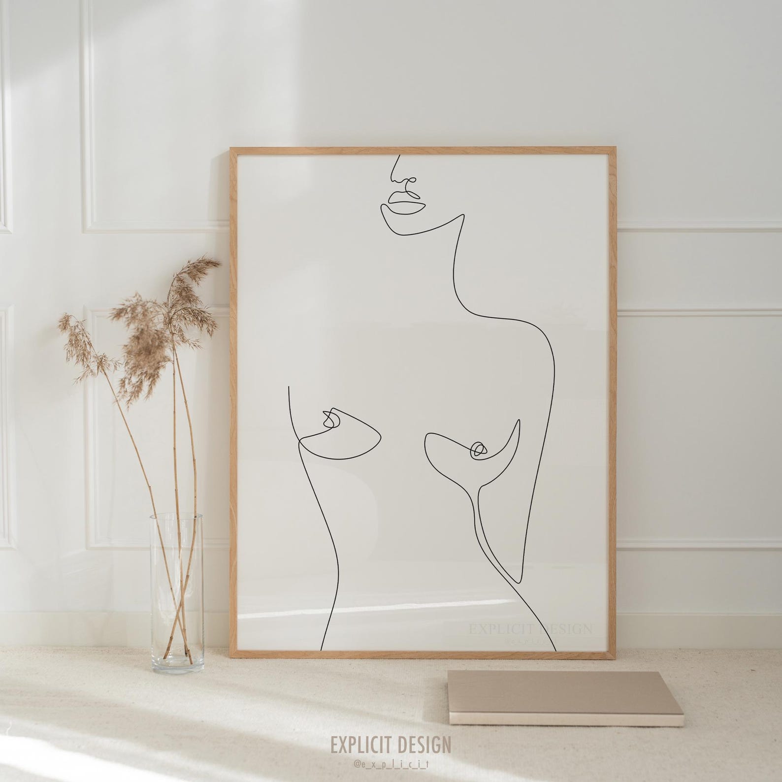 Printable Nude Female Figure Line Illustration, Figurative Woman Sexy ...