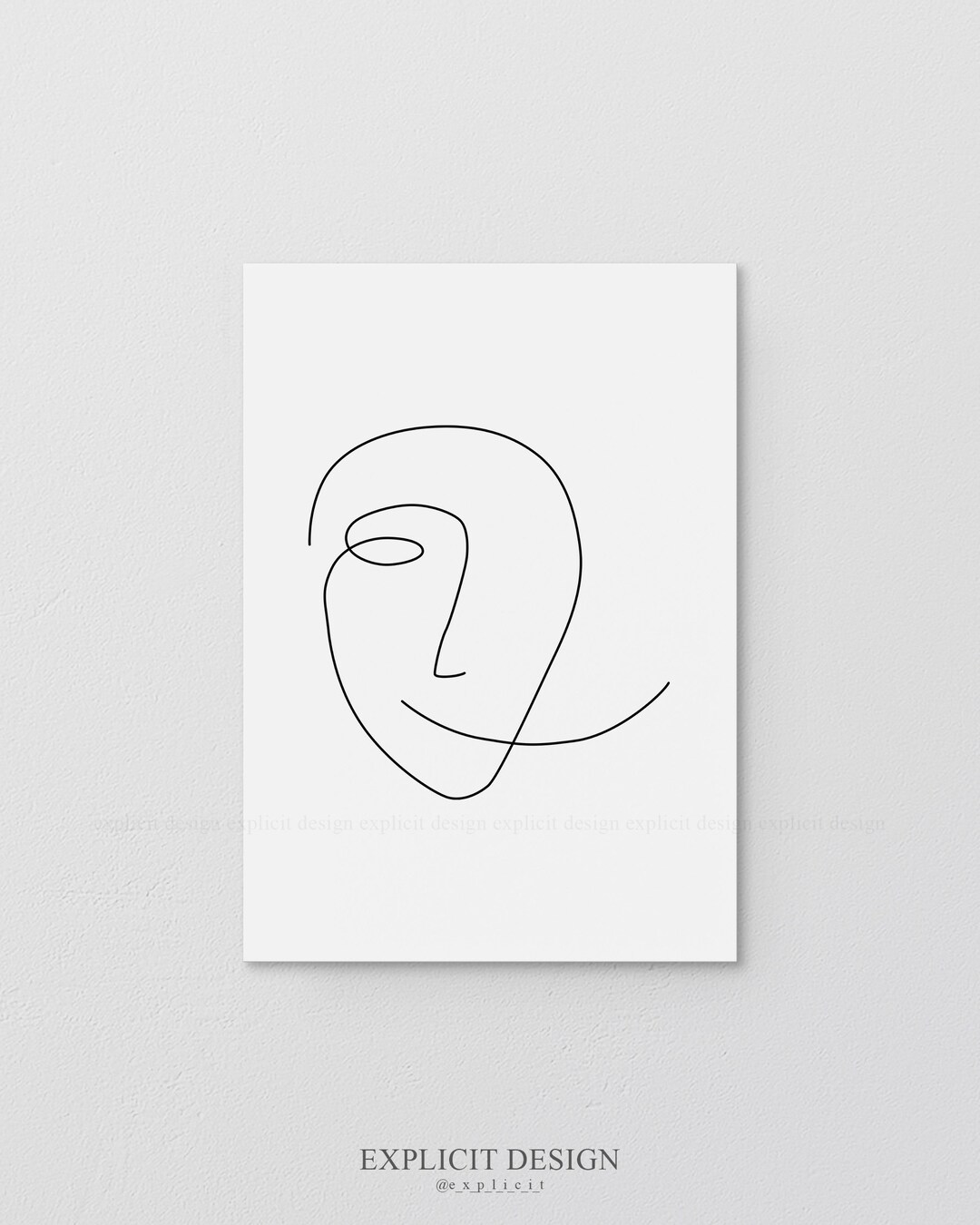 Abstract Face Printable One Line Print Black White Artwork - Etsy Canada