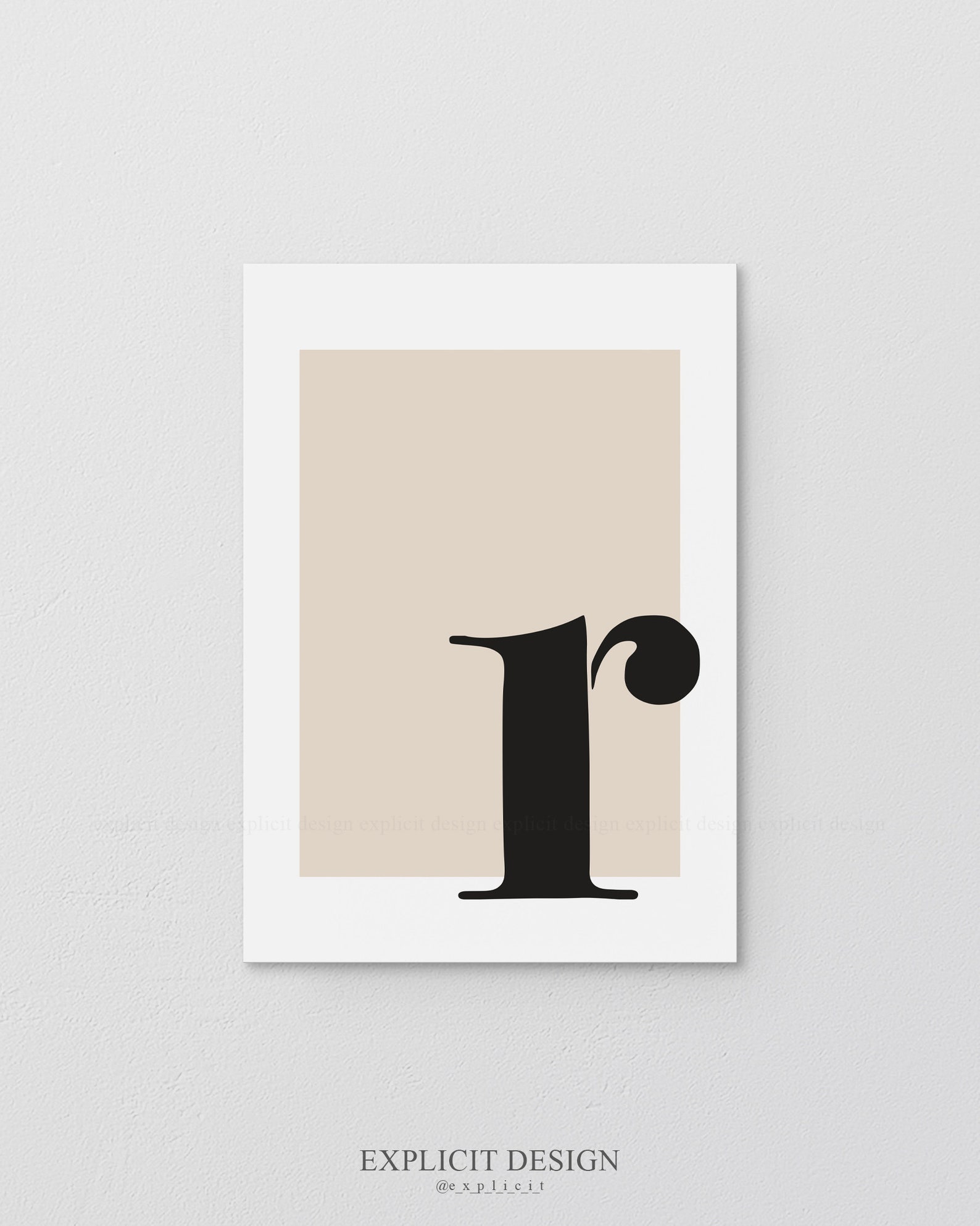 Letter R Print: Beige Nursery Initial Art (digital Download) - Etsy