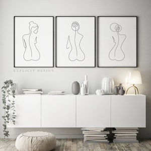 One Line Female Back Form Printable, Minimalist Nude Woman Body Figure Art, Naked Bottom Prints, Butt Illustration Poster, Digital Ass Print image 6