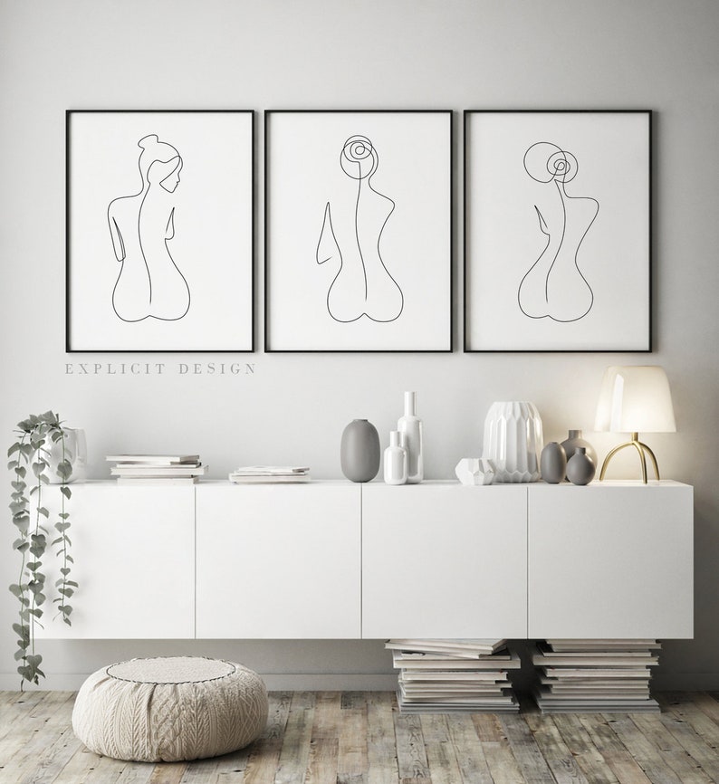 One Line Female Back Form Printable, Minimalist Nude Woman Body Figure Art, Naked Bottom Prints, Butt Illustration Poster, Digital Ass Print image 6