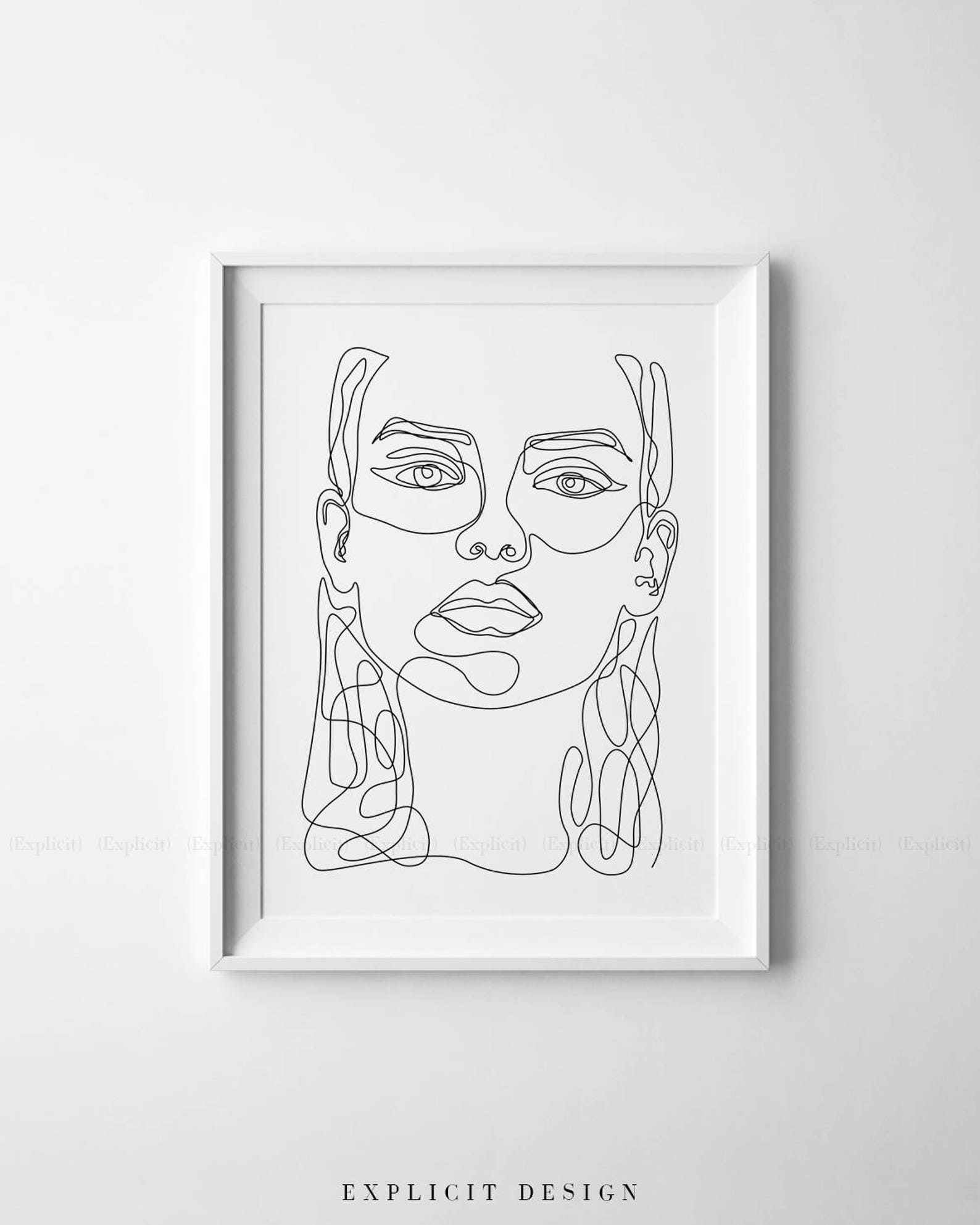 Fine Beauty Printable One Line Drawing Print Black White - Etsy
