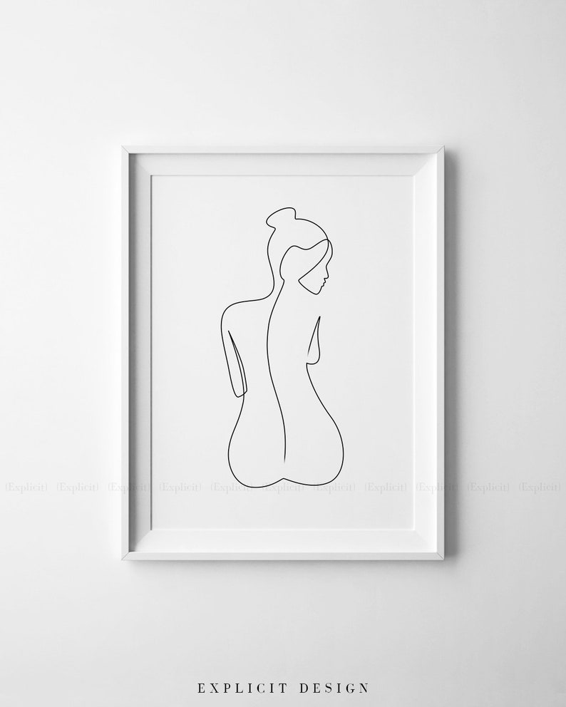 Minimalist Female Form Line Art Print Set (digital Download) - Etsy