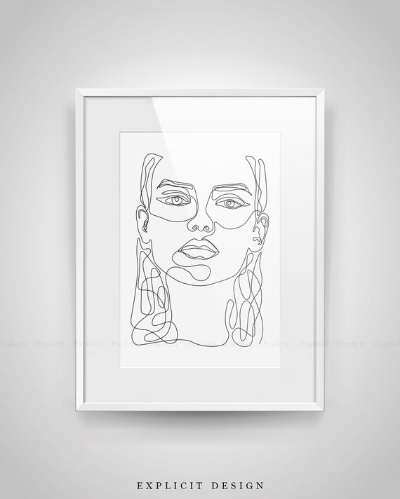 Fine Beauty Druku Jedna Linia Druku Rysunek Czarne Biale Etsy