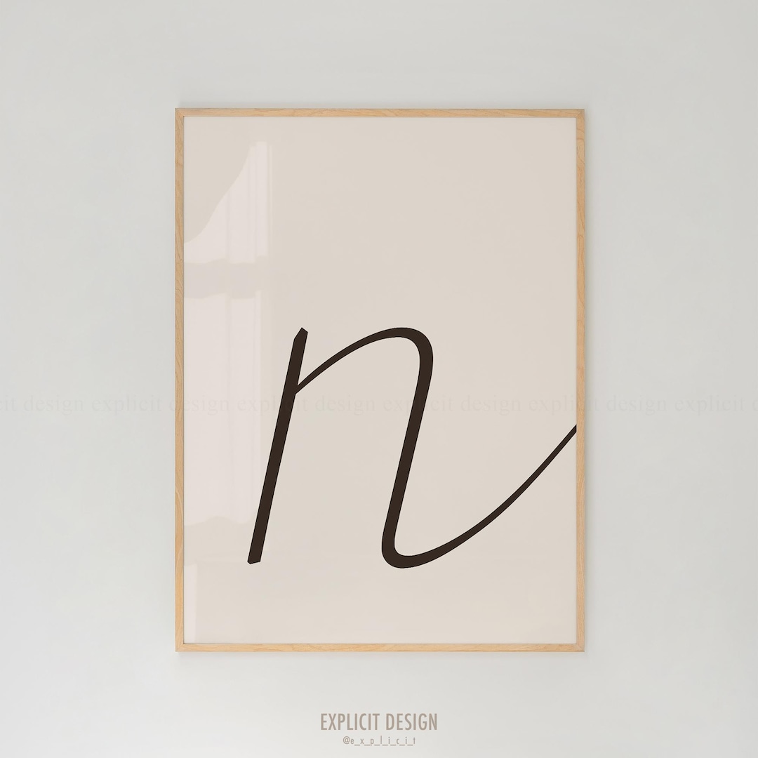 Cursive Lowercase Letter N Printable | Small Hand Written Calligraphy ...