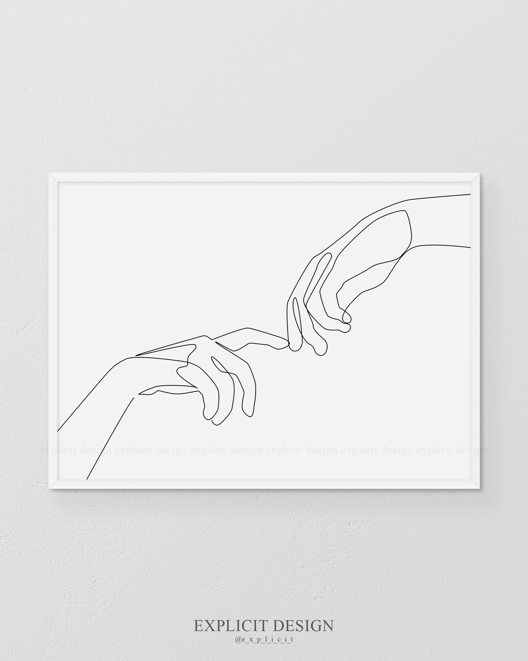 Finger Touch Printable, One Line Drawing Print, Romantic Hands Artwork ...