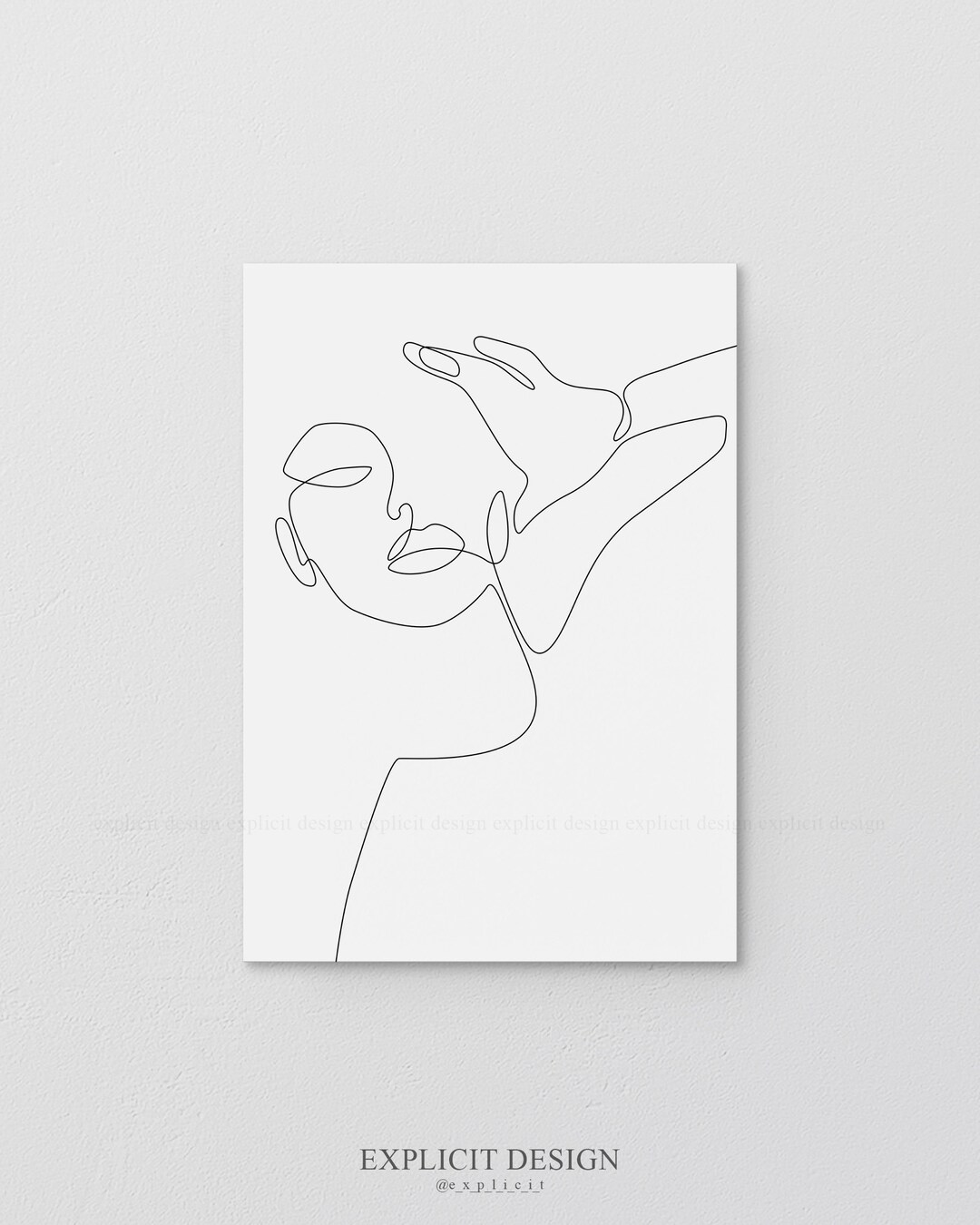 Minimalist One Line Woman Face Art Print (digital Download) - Etsy
