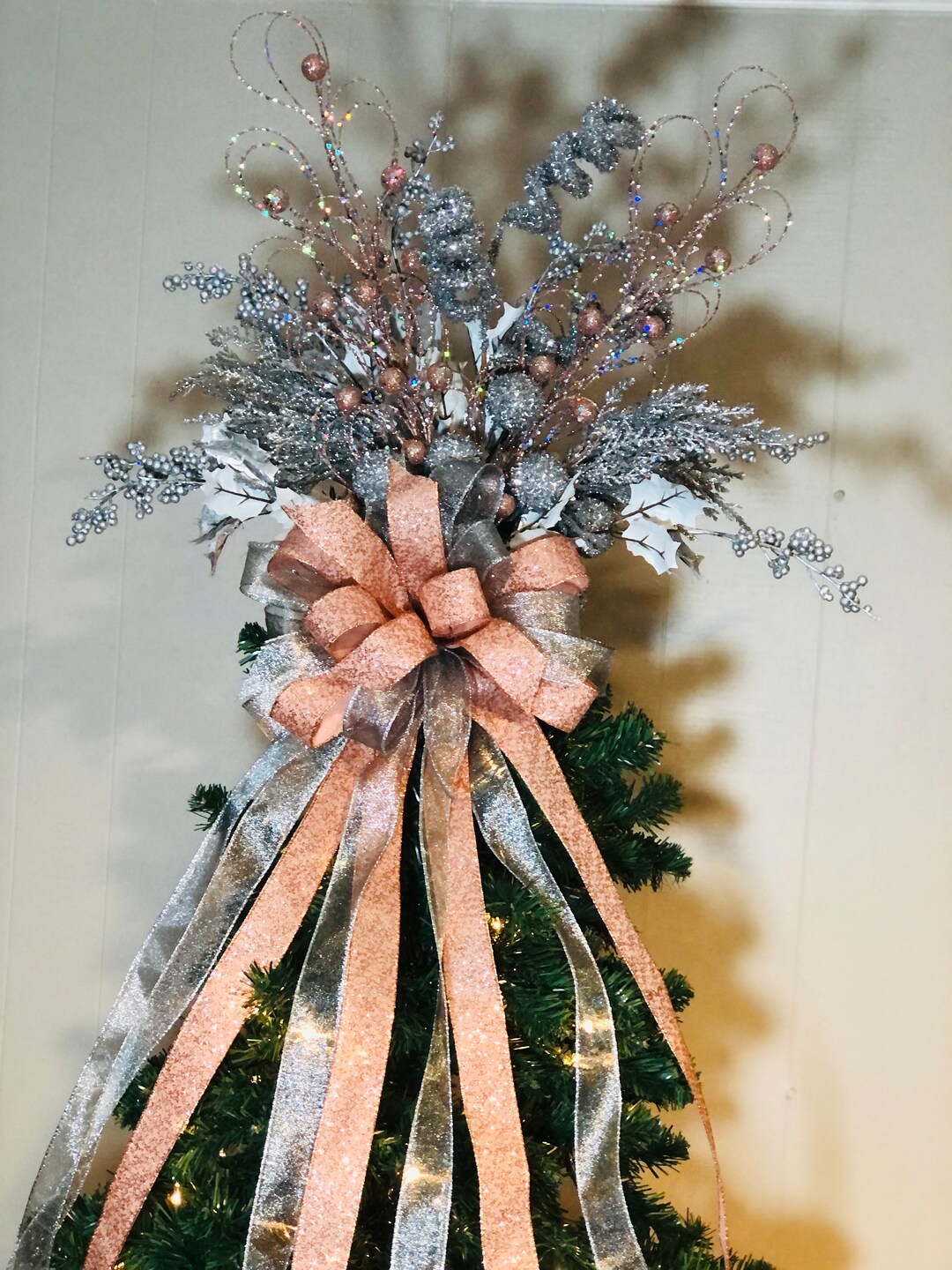 Christmas Tree Topper Tree Topper Christmas Pink Tree Topper Etsy