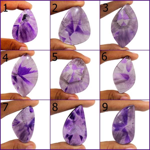 AAA Quality Natural Purple Trapiche Amethyst Cabochon Loose Gemstone