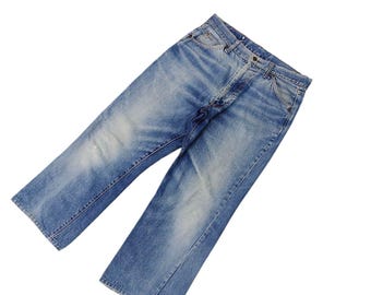 Vintage 80er Jahre Edwin Faded Denim Jeans, Made in Japan (Taille 32)