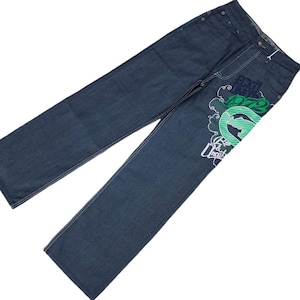 W29x32 Vintage Y2k Ecko Unltd Big Logo Rhino Green Graffiti Baggy Jeans Streetwear Hip Hop Skate Jnco Dogtown Southpole Pelle Pelle Waist 29