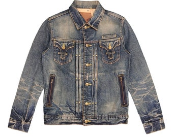 Vintage Rico Japan Denim Jacket: Double Pocket, Distressed, Size M
