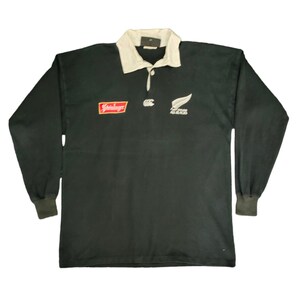Vintage 90s Steinlager Canterbury All Black NZ Rugby Jersey Size M