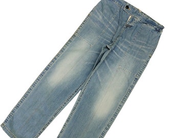 パンツ FRESIS DENIM TROUSERS W30x31 Vintage 90s Blue Blue Japan Loose Wide Leg Denim