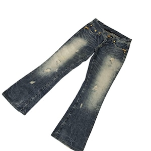 パンツ 00s archive FUGA flare damage jeans 46 00s fuga archive flare damage denim