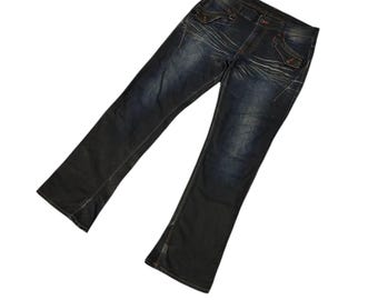 Gewachste Denim Schlagjeans - Nicole - Taille 35