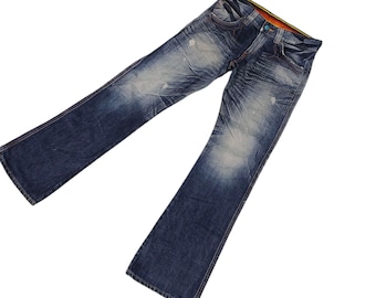 Vintage Edwin Flare Jeans - Distressed Japanese Denim - Taille 31