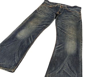 Flare Jeans Delay by Fin & Sons Waxed Denim Bootcut Y2k Vintage 