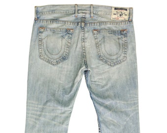 Pantalones vaqueros ajustados True Religion estilo vintage - Estilo urbano Y2K, cintura 40