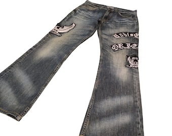 Flare Jeans Tornado Mart Japan Waxed Leopard Denim Bootcut Flare Jeans Tornado Mart Japan Waxed Leopard Denim Bootcut