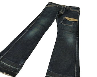 専用　ダミエ3枚+バー1本 W31x31 Flare Jeans Body Butter Japan Leather Trim Denim