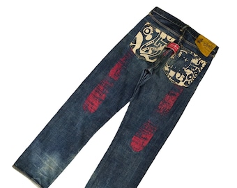 W32x34 Vintage Evisu Calvin Leong Big Daicock Selvedge Denim W32x34 Vintage Evisu Calvin Leong Big Daicock Selvedge Denim