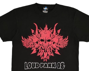Vintage Loud Park 08 Metal Festival T-shirt - Skull Graphic, Size