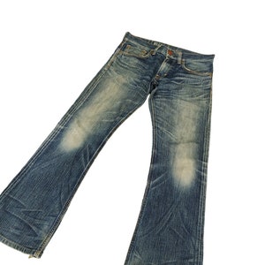 Vintage Edwin 503 Blue Trip Flare Jeans - Y2K Boot Cut Denim W31