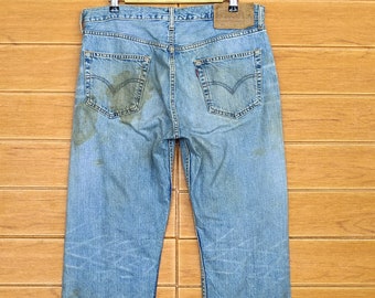 W34x29 Vintage Levi's 501 Wash Denim Jeans / Grunge Rock