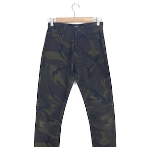 W26x27 Vintage APC Woodland Camouflaged Denim Pants waist 26