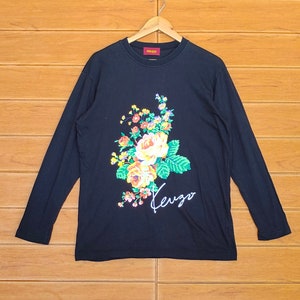 Vintage 90s Kenzo Floral Longsleeve T-Shirt / Kenzo Floral / Kenzo Tiger / Luxury / Size M