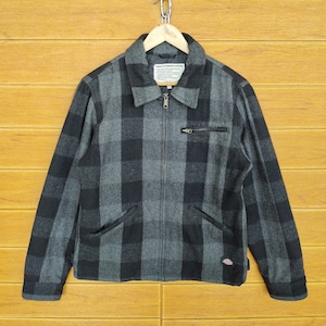 Vintage 90s DICKIES Workwear Checkered Wool Quilted Jacket / Dickies Work Jacket / Size M